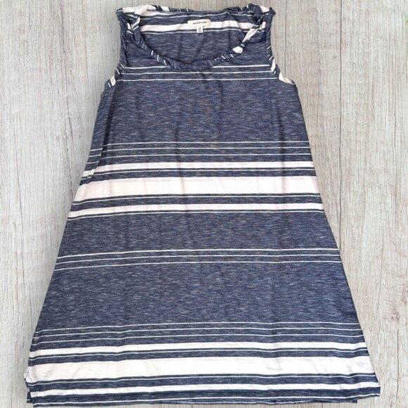 MAX STUDIO Blue White Striped Shift Stretch Knit Tank Dress Cover Up Women's S - Picture 1 of 5
